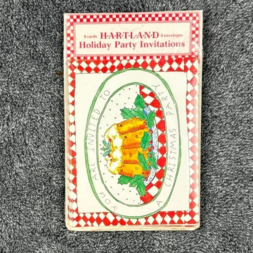 Hartland Holiday Party Invitations Nadine Bernard Westcott Christmas 8ct Vintage